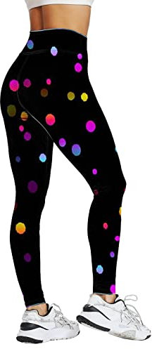 Generisch 2025 - Pantalon imprimé taille haute pour femme Collants de Compression Yoga Fitness Leggings taille haute Legging thermique Enceinte Hiver, Noir , XL