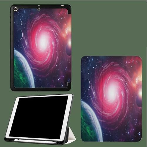 Custodia per iPad Air 13 Pollici M2 (2024), Ultra Sottile Leggero Smart Tri-fold Supporto Conchiglia Intelligente Cover con Auto Svegliati/Sonno Galassia A Spirale Universo Cielo Stellato