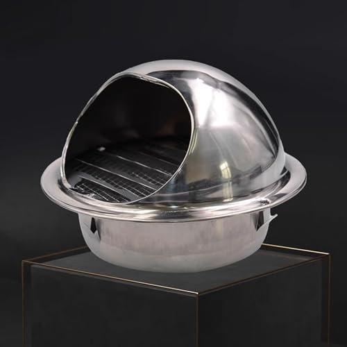 SZPLLZY Exhaust Pipe Chimney Rain Cap,304 Stainless Steel Chimney Cowl,Exterior Wall Air Outlet Range Hood Ducting Ventilation Cap,Round Breathable Cowl Cap Vent Grille with Louvres(100mm/3.9in)
