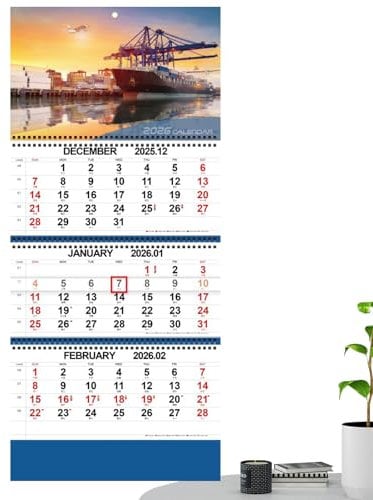 Geonoy 3-Monatskalender 2026, monatlicher vertikaler Wandplaner, Datumsverfolgung, Organisationskalender für Wohnung, Zuhause, Schule, Schlafsaal, Arbeitsplatz