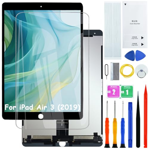 H&LYCYJ Display Schermo per iPad Air 3 2019 nero A2153 A2123 A2154 A2152 | Trarre set di strumenti, IPS LCD, HD Display, sostituire lo schermo