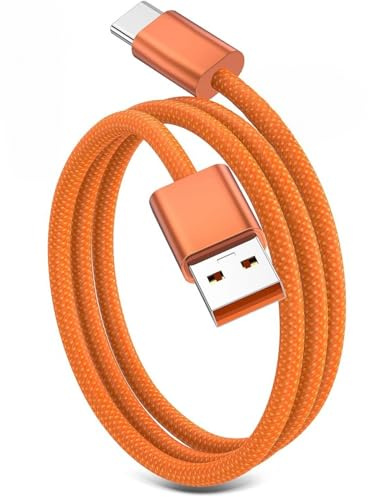 USB C Cable for Carplay, Car-Play Cord for iPhone 17 16 Pro 3.3ft Orange | USB A to Type C Data Transfer Braided Charger Charging Cable for Android Auto/Samsung S24 S26 Charge Wire