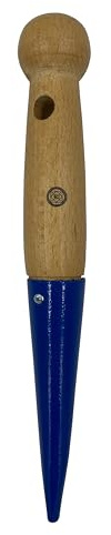 MMXX 2 0 2 0 Pflanzholz & Pikierstab 33cm – Robuster Zwiebelpflanzer mit Holzgriff – Verzinkte Metall-Spitze Blau – Gartenwerkzeug zum Setzen von Samen, Stecklingen & Blumenzwiebeln