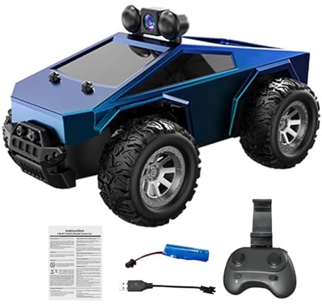 SPYMINNPOO RC-Auto Im Maßstab 1:28, 2,4-GHz-WLAN-FPV-Fernsteuerung mit HD-Kamera und LED-Beleuchtung für Offroad-Abenteuer und Indoor-Spaß (Blue)