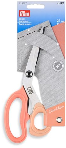Prym 610537 Stoffschere 21 cm mit Micro Serration, Schneiderschere für präzises Schneiden von Stoff, Nähschere für Nähen, Patchwork und Handarbeit, aprikot