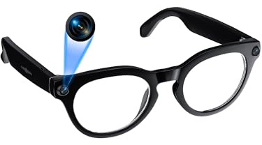 Lufor Smart Glasses with Camera, 1200P HD Video Recording with Object Recognition, Open-Ear Audio, Real-Time Translation & Voice Assistant for Vlogging, Travel & Meetings