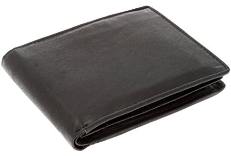 OLD RIVER Ledergeldbörse Basic Leder Geldbeutel SCHWARZ (Schwarz Quer 007)