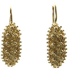 Marrocu Gioielli - Orecchini a nido d'ape 2 fili argento dorato