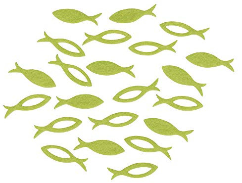 Rayher 53567414 Filz Streuteile Fisch, 3,5x1x0,2cm, 2 Sorten , SB-Btl