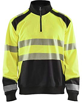 Blaklader 35562528 HOCHVISKOSES SWEATSHIRT MIT HALBEM REIßVERSCHLUSS, gelb/ schwarz, grootte XXXL