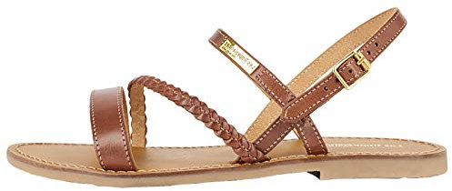 Les Tropéziennes par M. Belarbi Femme BATRESSE Chaussures Ville Sandale, Tan, 37