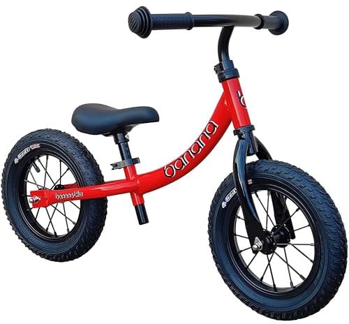 Banana GT Balance Bike for 1-5 Year Old Kids - Bicycle for Kids - First Cycle for Toddler Boys and Girls - 12 Inch Baby Bike - Easy Learn Bike Riding - Ideal Kids' Training Bikes (12 inches, Red)