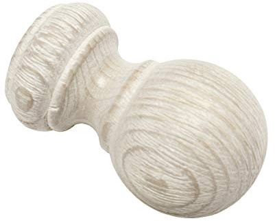 Gardinia Kugel, 2 x Endstück, Holz, Castell-Eiche, für Gardinentechnik Ø 25 mm
