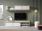 FABRIKIT Mueble de salón Comedor Fly 2 módulos Color Blanco y Naturale Estilo Moderno almacenaje 200x180x40 cm