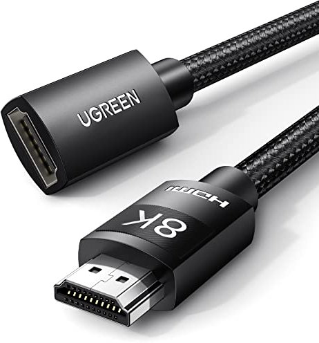 UGREEN Cable Alargador HDMI 2.1 8K 10K 60Hz Prolongador Extensión Macho a Hembra Alta Velocidad HDR eARC Ultra HD Compatible con Mac mini M4 Pro Fire TV Stick PS5 Xbox Monitor, 1M