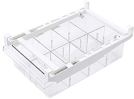Kühlschrank Organizer Schublade, Einziehbare Küche Mit Ausziehbaren Schubladen, Verstellbare Kühlschrank, Aufbewahrungsbox Kühlschrankbox (8 Gitter)