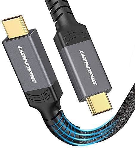 Câble USB4 Compatible avec Thunderbolt 4/3, 40Gbps/0,8M Câble USB 4.0 Prend en Charge 100W 20V/5A , Câble USB4 8K@30Hz ou Double 4K@60Hz pour Macbook. SSD externe, eGpu, station d'accueil USB C
