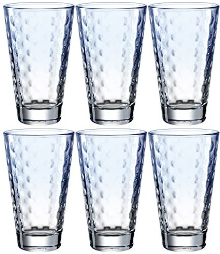 LEONARDO HOME 025900 Trinkglas OPTIC 6er-Set 300 ml hellblau, Glas