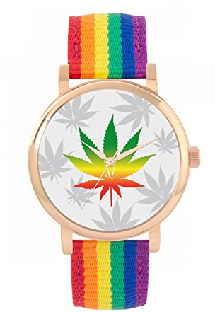Toff London Multicolored Weed Watch Damen 38mm Gehäuse 3atm Wasserdichtes Custom Designed Quarzwerk Luxus Luxus Modisch