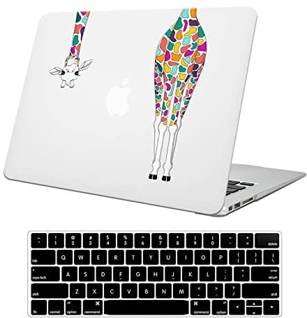 Ausmix for MacBook Air 13 Inch Case 2021 2020 2019 2018 Release A2337 M1 A2179 A1932 Touch ID, MacBook Air 2020 Case,Laptop Plastic Hard Shell Case+2 Keyboard Cover, Giraffe