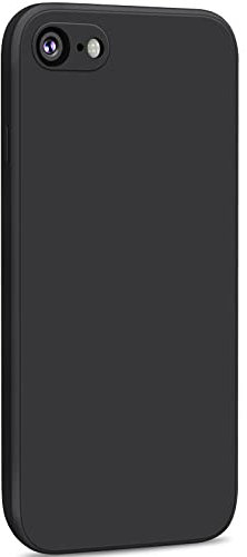 Yisica 1 Pack Silicone Coque Compatible pour iPhone SE 2020 / iPhone 8 / iPhone 7 / iPhone SE 2022, Silicone Coque avec Doublure en Microfibre Douce Protection Complète 4,7, Noir