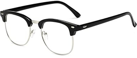 BAIWANLHC Blue Light Blocking Glasses Clear Lens Vintage Metal Frame Eyeglasses Anti Glare Glasses for Work, Playing Games, Playing Computer
