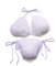 ZOSCGJMY Damen Flauschige Künstliche Fell Pelz Bikini Set Triangel Bikini Zweiteiliger Badeanzug (Weiß)
