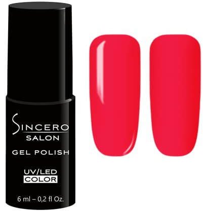 Sincero Salon - Premium UV Gel Nagellack Flame Scarlet - Farbgel für Nägel - Auftrag von 1 oder 2 Schichten - Stark Pigmentiert - Gel Polish - Rot