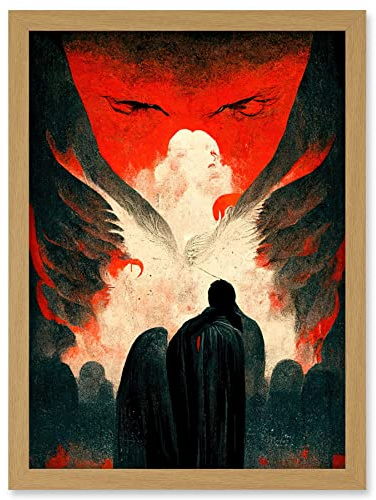 Doppelganger33 LTD Gates Of Hell Devil Satan Lucifer Evil Artwork Framed Wall Art Print A4
