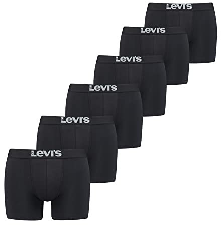 Levi's Boxer, Negro (Black), M (Pack de 6) para Hombre