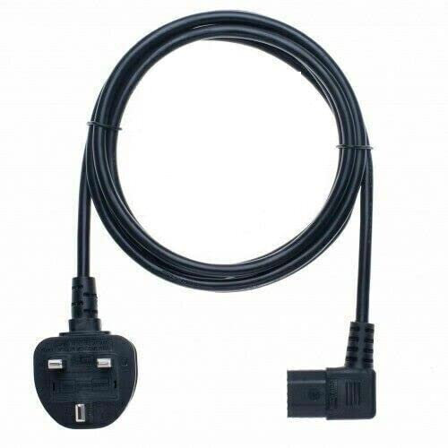 Mr. Gadget's Solutions 10 Meter IEC C13 Kettle Lead Mains Power Cable For Monitor Pc Printer Scanner Right Angled Uk Plug- Black