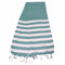 Atout Ciel Serviette de Plage, fouta rayée avec Franges 90 x 180 cm, Vert