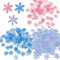 900 Stück 2 cm Schneeflocken-Konfetti, Konfetti werfen, Weiß, Rosa, Blau, künstliche Schneeflocken, DIY-Handwerk, geeignet zum Dekorieren von Hochzeiten, Geburtstagsfeiern, Weihnachten