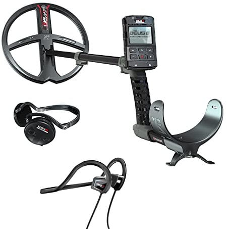 XP Metal Detectors DEUS II RC - 11 FMF Coil with WSAII wireless heapdhones & BH-01 bone conduction headphones bundle - waterproof & multifrequency metal detector - remote control & S-Telescopic Stem