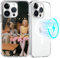 Yoedge Personalisierte Handyhülle für iPhone 14 Pro 6,1,[Kompatibel mit MagSafe] Magnetisch Hülle mit Eigenem Foto Bild Text Schutzhülle Selbst Gestalten,Transparent Weiche Dünn Silikon Stoßfest Case