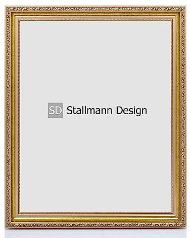 Stallmann Design Barockrahmen “OIA” | 30x40 cm | Gold | Echtholz-Bilderrahmen antik | mit Kunstglas | Fotorahmen aus Holz im Vintagestyle