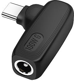 PNGKNYOCN DC zu USB C Power Adapter,90 Grad 100W PD USB Typ C Stecker zu DC 5.5x2.1mm Buchse Power Charging Adapter für Typ C USB Ladegerät (DC 5521)