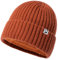 TOP-EX Übergroße Herren Damen 100% Merinowolle Winter Beanie mit Fleece-Futter Strickmütze für große Köpfe langlebige Mütze für kaltes Wetter warm Rot Medium/Large