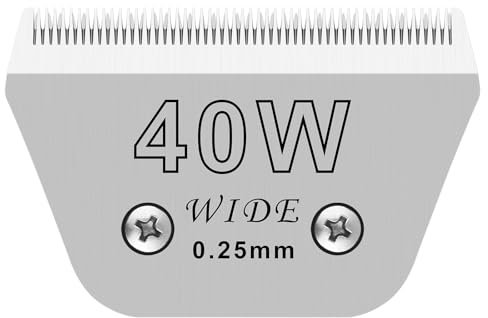 Lames Amovibles de 40W de Large pour Le toilettage des Animaux,compatibles avec OSTE-r A5,Wah-l KM10/Mose-r 45/Mastercli-p A5,Longueur de Coupe 1/100 Pouce (0,25 mm)