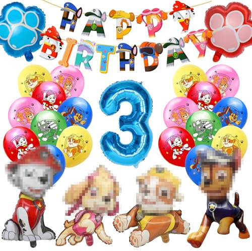 Decoracion Cumpleaños Patrulla Canina 3 Años, Patrulla Canina Cumpleaños 3 Años, Globos Patrulla Canina 3 años, Patrulla Canina Fiesta Cumpleaños Decoración