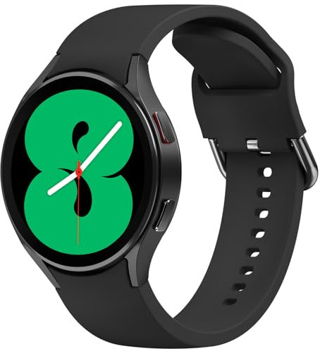 Samsung Galaxy Watch 4 Compatible Straps - 20mm Adjustable Silicone Band for Classic 40mm 44mm 42mm 46mm - Original Style for Men and Women (Black)