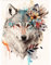 TOSTOG Wolf und Blume Diamond Painting,5D Diamant Painting Kits Bilder für Erwachsene,DIY Diamant Malerei Diamond Painting Bilder Set 30x40cm für Wanddekor