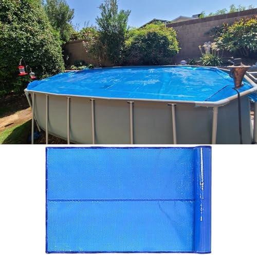Abdeckplane Pool Pool-Solarabdeckung Mit Ösen, Spa Thermodecke Blau, Rechteck Schwimmbadabdeckung Für Oberirdische Und Unterirdische Pools Für Wärmerückhaltung ( Color : Blue , Size : 13x34ft/396x1036