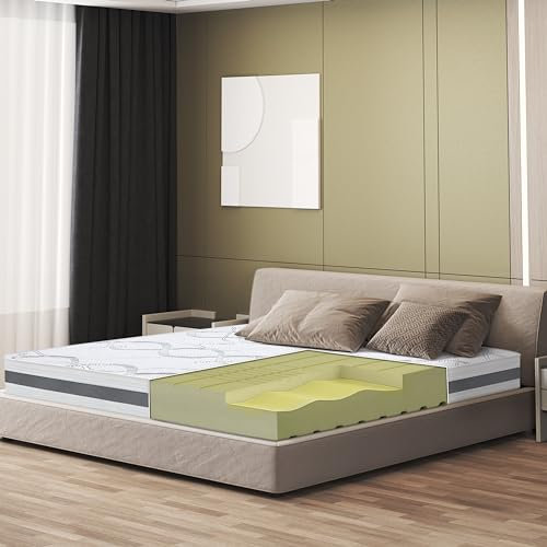 The White Stone Matratze 155 x 170 mit mittlerer Festigkeit | Höhe 20cm | Hypoallergener und atmungsaktiver Stoff | Orthopädische und selbstmodellierende Eigenschaften | Hergestellt in Italien