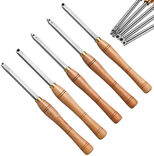QPWYSH Chisels, Wood Turning Chisel Set Carbide Tipped Working Lathe Tools Combo Set for Pen Bowl Making
