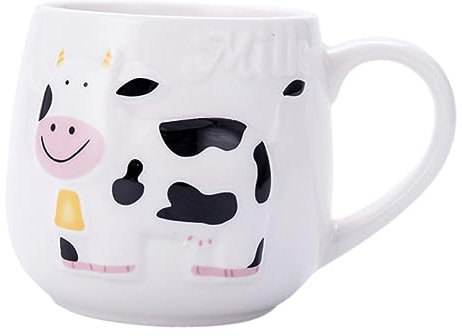 CRILSTYLEO Taza De Cerámica Manual Estampado De Vaca Taza De Café Para Casa y Exterior