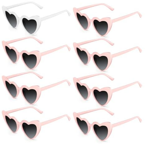 Bouiexye Herzförmige Sonnenbrille, Bachelorette Vintage Herzbrille für Frauen Hochzeit Brautparty Dekorationen