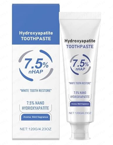 Hydroxylapatit Zahnpasta, Whitening Zahnpasta Hydroxyapatite Toothpaste für Empfindliche Zähne und Aufhellung Zahnstärkung Sanfte Minze Frischer Atem Zahnpasta Hydroxylapatit Ohne Fluorid (1)