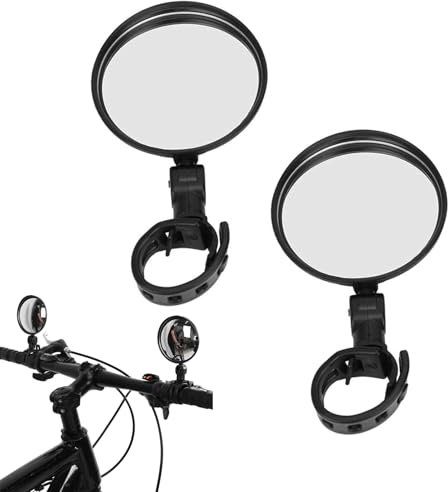 ZYEKIU 2 Stück Fahrradspiegel, Rückspiegel Fahrrad 360° Drehbar, Fahrrad Rückspiegel HD-Weitwinkel, Neu Fahrradspiegel für Lenker für Fahrräder, Elektrofahrräder, Motorräder (Schwarz)