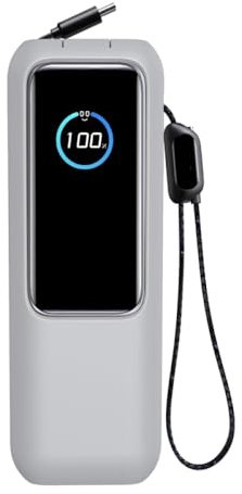 Silicone Cover For Anker Zolo 25,000mAh 165W, Dustproof Shockproof Scratch-Resistant Soft Protective Sleeve Protection Case for Power Bank (Grey)